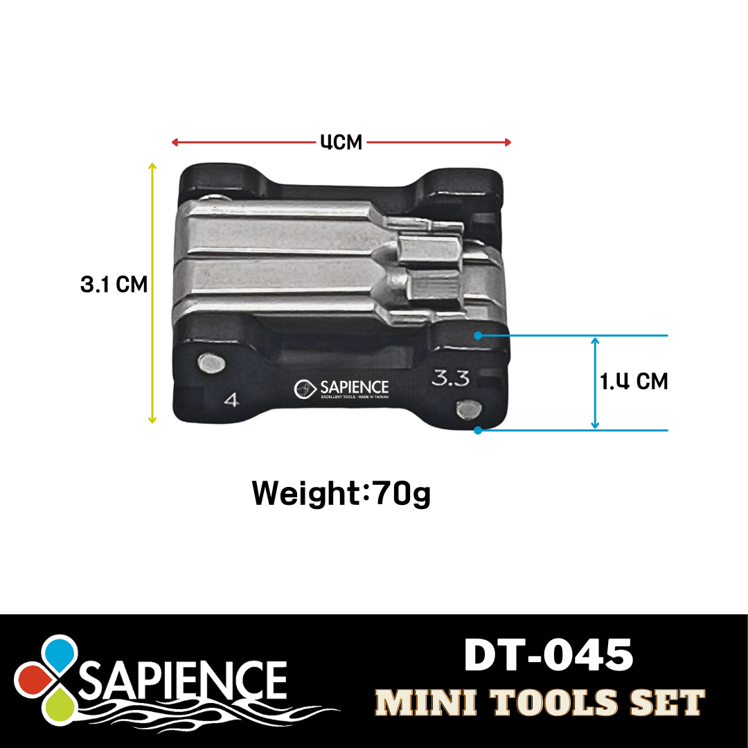 Sapience DT-045 12 in 1 multifunction mini folding tool set